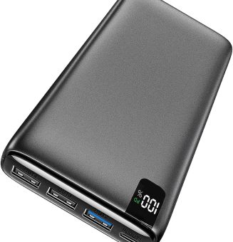 IXNINE Power Bank 26800mAh Portable Charger, 22.5W Fast Charging PD QC 3.0 Compact External Battery Pack with LED Display and 4 USB Outputs for Cellphone Tablet