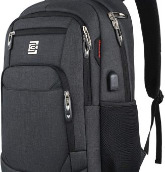 Laptop Backpack,Business Travel Anti Theft Slim Durable Laptops Backpack with USB Charging Port,Water Resistant College Computer Bag for Women & Men Fits 15.6 Inch Laptop and Notebook - Black